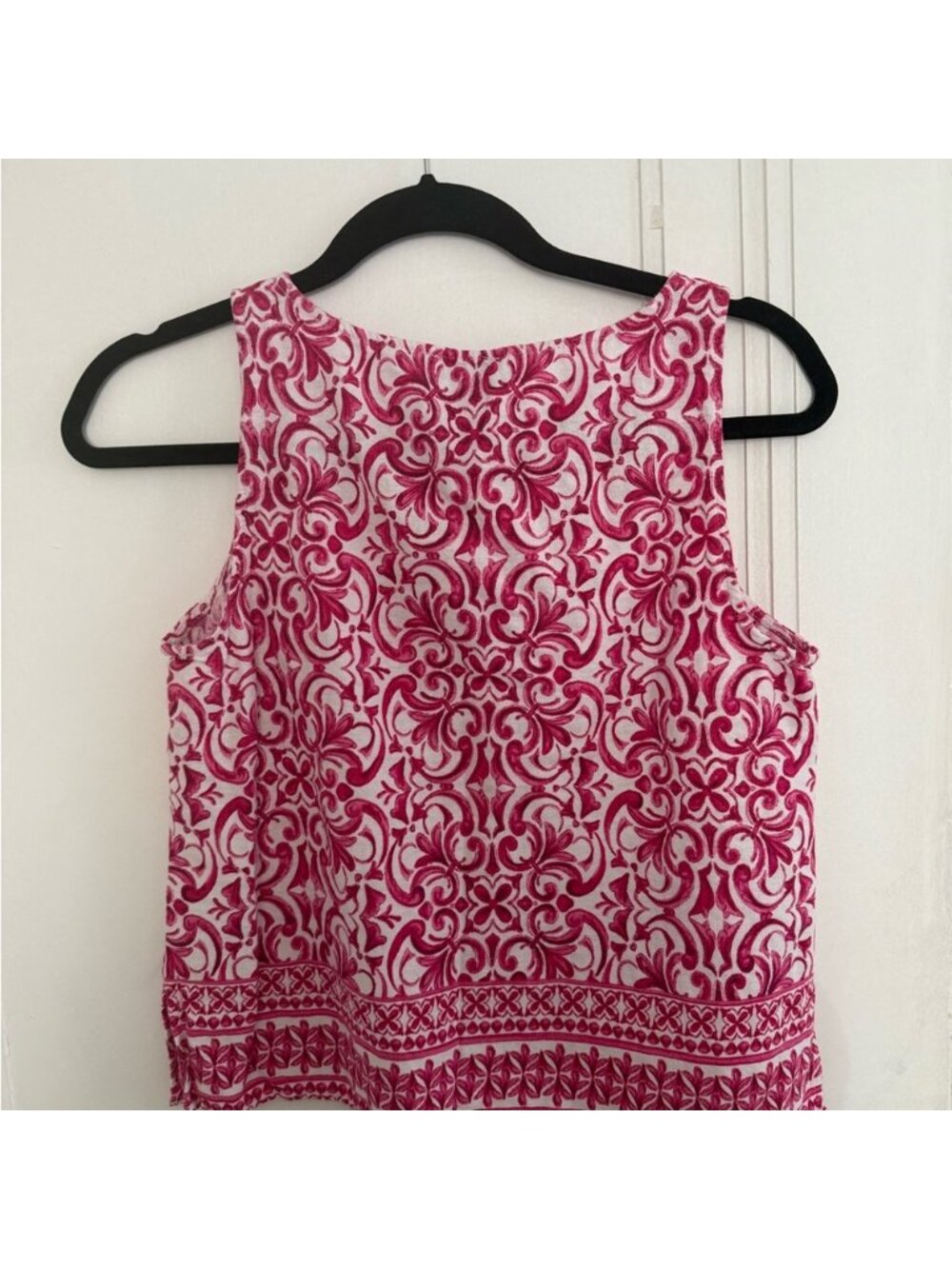 Pink Patterned Sleeveless summer tank preppy Top - Picture 2 of 3